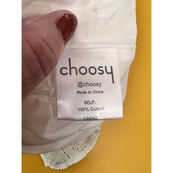 Choosy Pull On High Waisted Smocked Tiered Mini Skirt White Women's Size 8 NWT - Picture 8 of 9